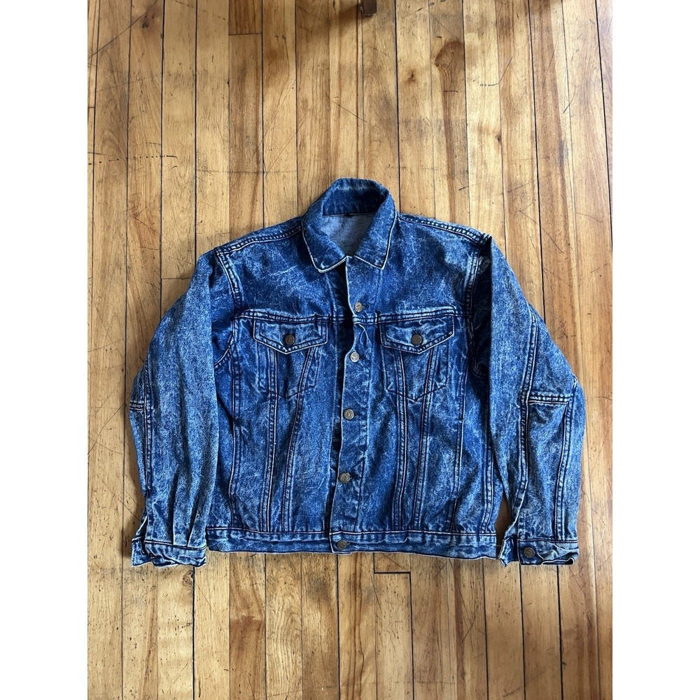 Vintage Men's Guess Denim Acid Wash Jacket Size Small